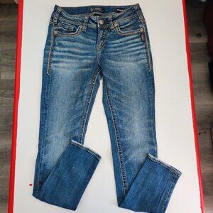 Silver Jeans Suki Mid Skinny Super Stretch denim blue women's size W28 / L31